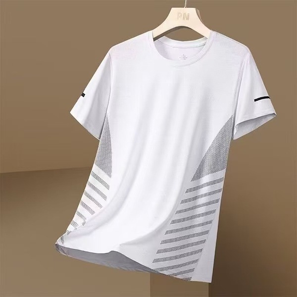 Cool Ice Silk T-Shirt Men's Short-Sleeved Export New Summer Thin Quick-Drying Breathable Half-Sleeved Men's Loose Tops - Image 2