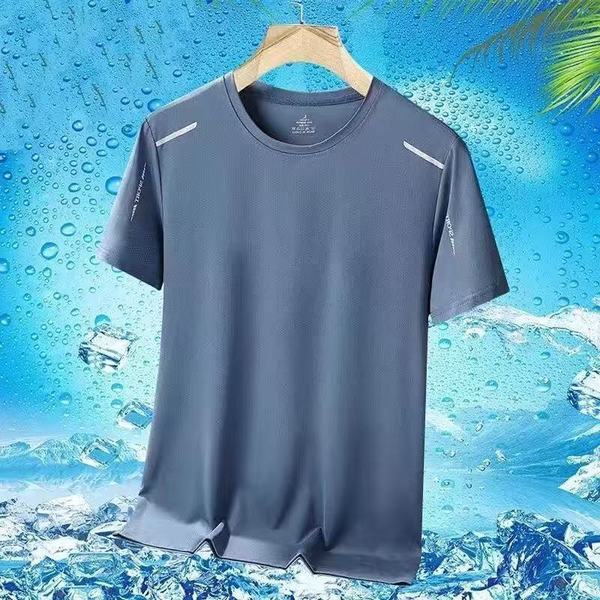 Cool Ice Silk T-Shirt Men's Short-Sleeved Export New Summer Thin Quick-Drying Breathable Half-Sleeved Men's Loose Tops