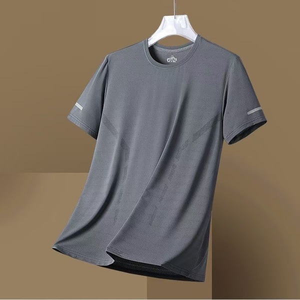 Cool Ice Silk T-Shirt Men's Short-Sleeved Export New Summer Thin Quick-Drying Breathable Half-Sleeved Men's Loose Tops - Image 4