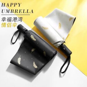 Full Automatic Feather Folding Sunny and Rainy Dual-purpose Black Rubber Umbrella UV Protection Sunshade Advanced Sun Umbrella