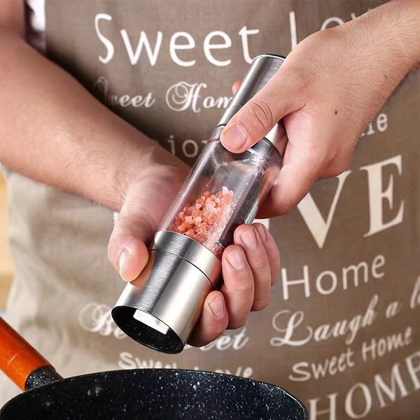 grinder bidirectional manual black pepper grinder sea salt Fiber grinding bottle glass seasonings bottle - Image 3