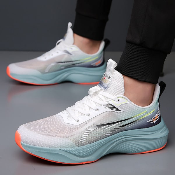 Thick-Soled, Resilient, Comfortable Running Shoes, Youth Lace-Up, Color-Blocked, Spring Style, Breathable Sports Shoes - Image 2