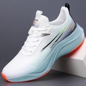 Thick-Soled, Resilient, Comfortable Running Shoes, Youth Lace-Up, Color-Blocked, Spring Style, Breathable Sports Shoes