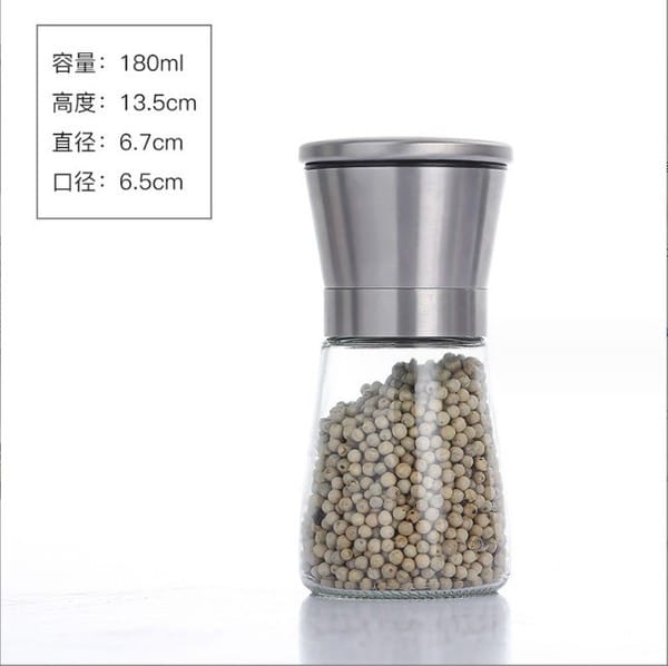 Stainless Steel Grinding Bottle Black Pepper Grinder 180ML